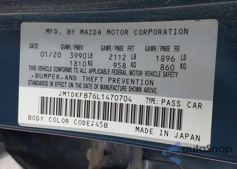 2020 Mazda Cx-3 Sport из США, поврежденный, VIN JM1DKFB76L1470704